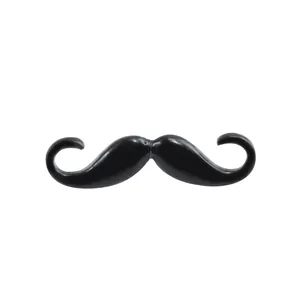 Classic black mustache enamel lapel pin brooch for creative DIY clothing decoration