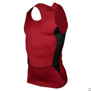Men's professional red and black compression tank top for sports fitness and basketball