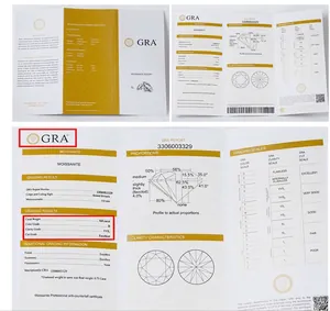 Informe detallado de clasificación GRA para moissanita de 0,8 ct, color D y VVS1
