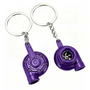 Unique purple mini car turbocharger keychain for automotive enthusiasts tuning gift