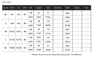 Detailed size chart for women Y2K camisole top with measurements in CM and INCH