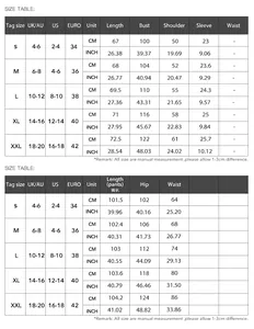 Size chart detailing measurements for bohemian geometric cardigan and wide-leg pants set