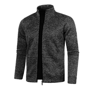Men's stylish zip-up knitted sweater jacket for autumn and winter