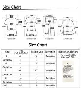 Detailed size chart and fabric info for casual lapel collar shirt with measurements