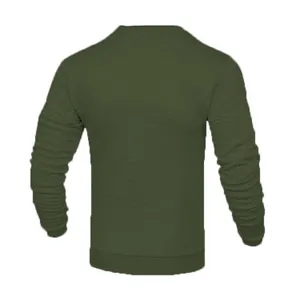 Vue arrière d'un sweat-shirt gaufré vert armée pour homme avec texture quadrillée