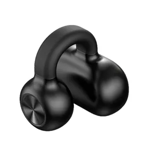 Single black clip-on wireless earbud featuring an open-ear design for sports and daily use