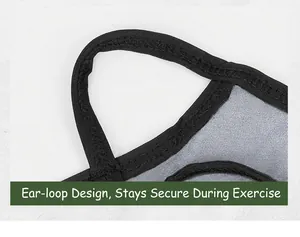 Close-up of secure ear-loop design on a breathable ice silk cycling face mask
