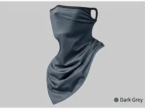 Professional dark grey breathable ice silk cycling face mask with hanging ear loops