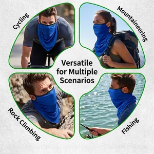 Versatile breathable ice silk cycling face mask for sun protection and outdoor sports