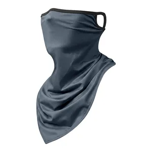 Breathable Lycra ice silk cycling face mask with ear loops for outdoor sun protection
