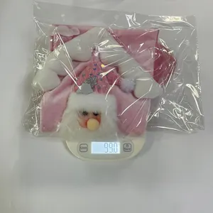 Detailed weight measurement of pink sequin Santa Claus Christmas stocking decoration
