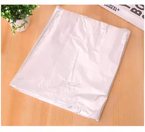 Detailed close-up showing the texture of the clear plastic garment dust cover bag