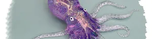 Macro detail of a purple glittery TPR octopus squeeze toy for effective stress relief.