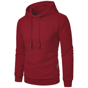 Detailed view of burgundy men's jacquard textured athletic hoodie with drawstring