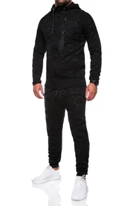 Men's athletic snowflake pattern tracksuit with zip-up hoodie and joggers