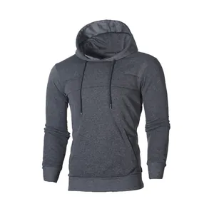 Vorderansicht des Herren-Hoodies in Anthrazit mit Kordelzug und Kängurutasche
