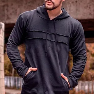Modischer lässiger einfarbiger Herren Kapuzenpullover mit Kordelzug für den Herbst