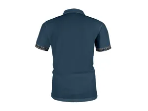 Vue arrière d'un polo en maille de soie glacée pour homme avec revers paisley