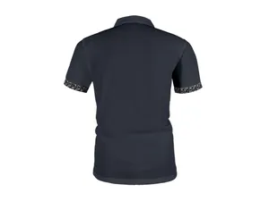 Vue arrière d'un polo homme en soie glacée à mailles avec revers à motifs
