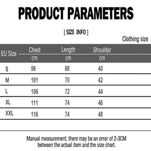 Size chart for men's slim fit sports vest featuring chest, length, and shoulder data