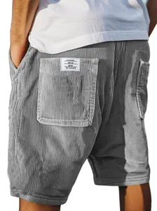 Heren Vintage Corduroy Shorts Amerikaans Casual Multi Pocket Rechte Pijp Strand Sport Mode Borduurwerk Tag Heren Shorts