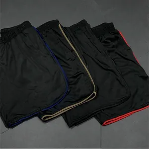 Set of men's quick-dry athletic shorts with blue khaki black and red piping detail