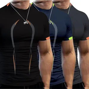 3er-Pack Herren-Kompressions-T-Shirts für Fitness und Sporttraining