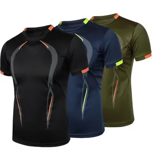 3er-Pack schnelltrocknende Herren-Sport-T-Shirts in Schwarz, Navy und Olivgrün Farben
