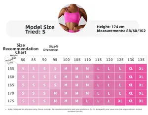 Comprehensive size recommendation chart for short fitness shawl with model trial data