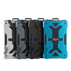 Slim RFID blocking aluminum alloy and carbon fiber card holder wallet set in four colors