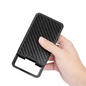 Men's minimalist carbon fiber RFID blocking metal wallet and slim credit card holder
