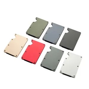 High-quality set of multi-color slim metal credit card holders with RFID protection