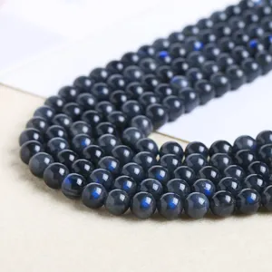 Natural grey moonstone labradorite loose beads with vibrant blue sheen for DIY crafts