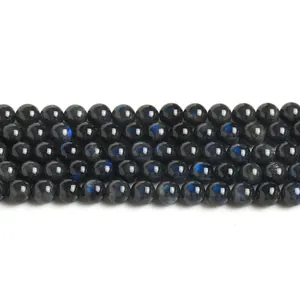 Genuine grey moonstone labradorite loose beads with strong blue light for DIY jewelry making