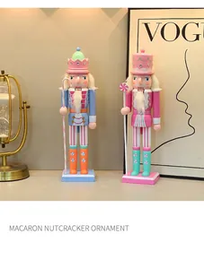 Detailed view of hand-painted Macaron Nutcracker ornaments for festive Christmas gifting