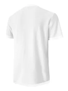 Detaillierte Rückansicht eines weißen atmungsaktiven Mesh-T-Shirts aus Eisseide.