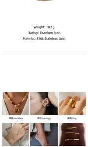 Detailed macro view of high-quality titanium steel jewelry collection with material specs