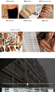Showcase of various luxury titanium steel jewelry styles including bangles and necklaces