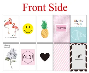 Various motivational lunchbox cards with flamingo and pineapple patterns