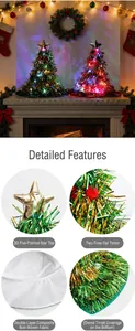 Detailed view of festive tinsel Christmas tree hat features and high-quality materials