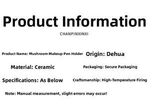 Informations détaillées sur le produit et spécifications pour porte-stylo champignon