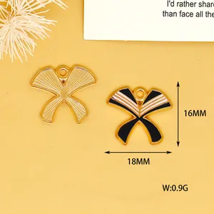 Detailed view of alloy bow charms with 16mm height and 18mm width for DIY jewelry making