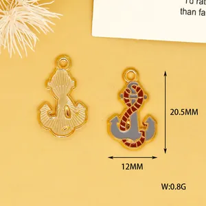 Macro view of ocean anchor alloy pendant with dimension and weight specifications