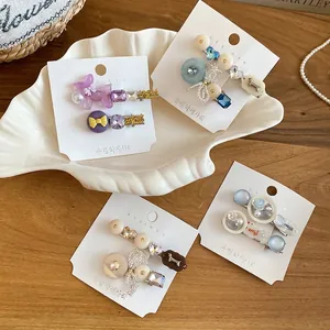 Süße Strass Schleife Hund Haarspangen Set Für Damen Koreanischer Stil Entenschnabelklemme Seitliche Clips Süße Haarschmuck