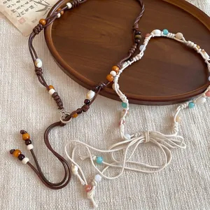 Bohemian retro beaded waist chain belt for ethnic style dress accessories