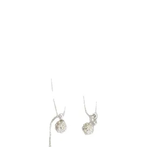 Elegant silver popcorn pendant necklace for women with a delicate clavicle chain style.