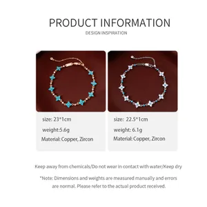 Detailed specifications for gold and silver plated zircon flower motif bracelets
