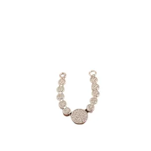 Elegant copper pendant with cubic zirconia paved circles for women's jewelry making