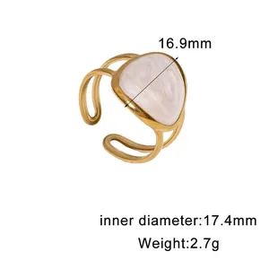 Detailed view of 18K gold plated geometric open ring showing 17.4mm inner diameter