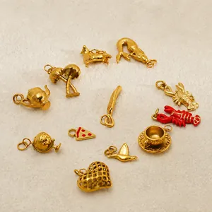Stainless Steel DIY Jewelry Pendants 18K Gold Plated Enamel Lobster Mermaid Globe Feather Charms For Necklace Bracelet Making Accessory